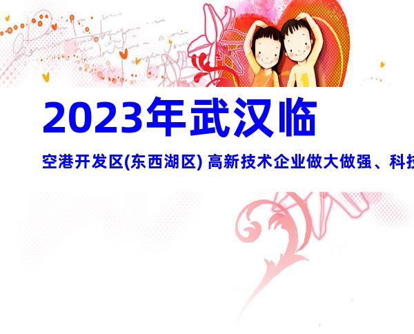 2023年武汉临空港开发区(东西湖区) 高新技术企业做大做强、科技服务机构、科技成果转化申报条件、奖励